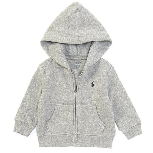 Ralph Lauren Gray Full Zip Hoodie Size 18 Months NEW with Tag - Picture 1 of 6